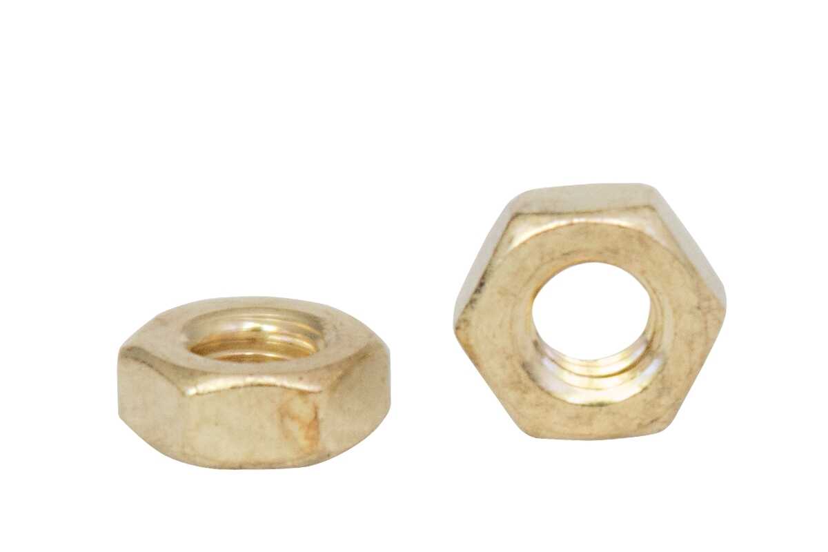 Гайка М2 низька, латунь, DIN 439